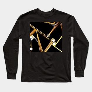 BLACK GOLD GEOMETRIC ART DECO MOD DESIGN Long Sleeve T-Shirt